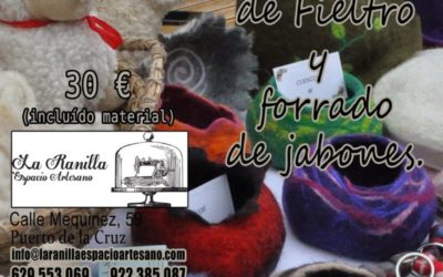 TALLER DE CUENCOS DE FIELTRO Y FORRADO DE JABONES. SÁBADO 7 DE FEBRERO 2015
